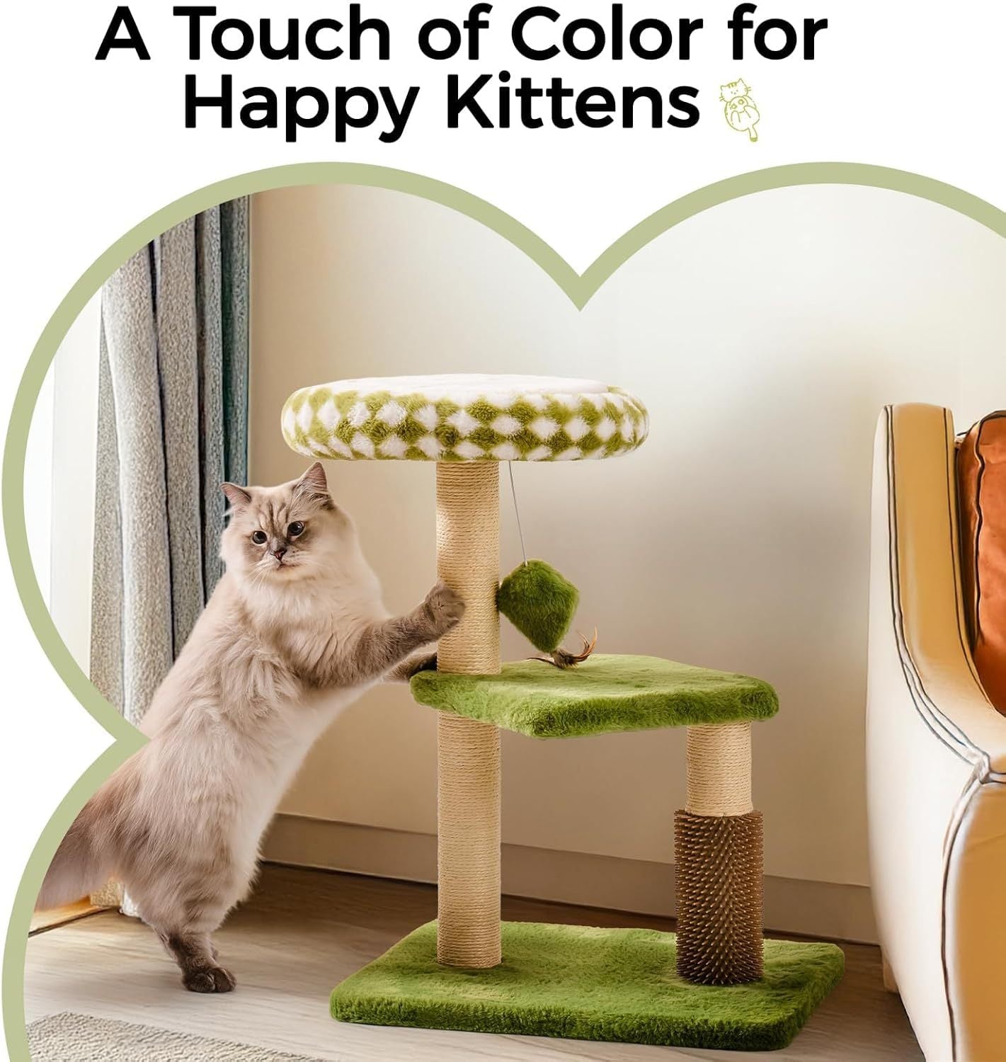Cat Tree Tower  - Multi-Level Scratching Post With Removable Perch & Interactive Toys