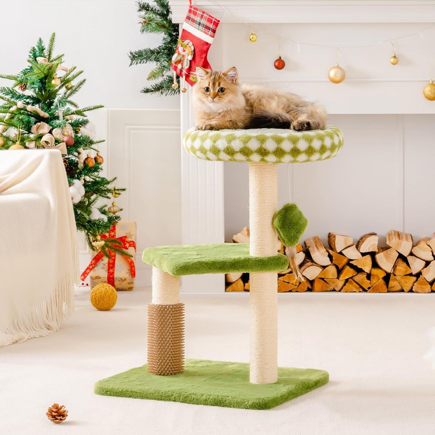 Cat Tree Tower  - Multi-Level Scratching Post With Removable Perch & Interactive Toys