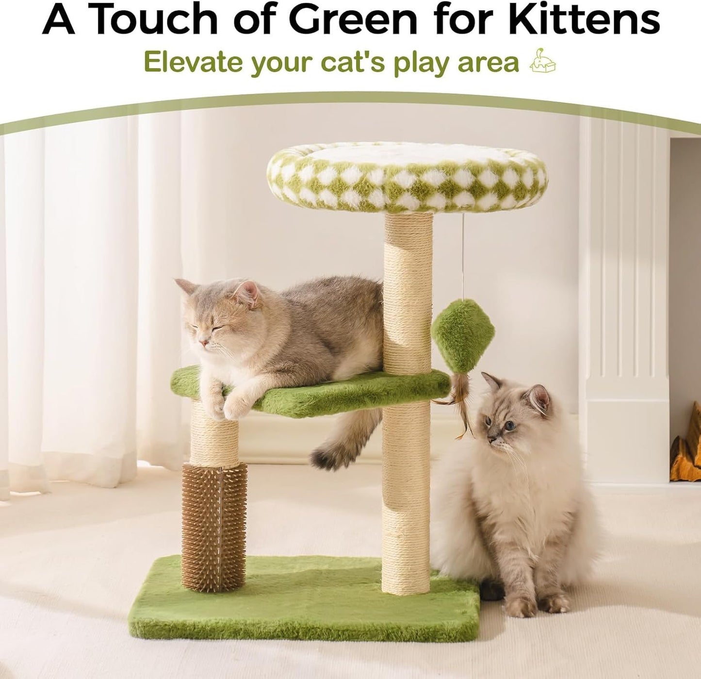 Cat Tree Tower  - Multi-Level Scratching Post With Removable Perch & Interactive Toys